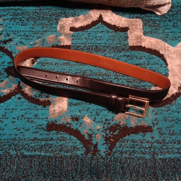 Cole Haan Black Leather Belt with Gold Buckle size 36/90 - Picture 1 of 5